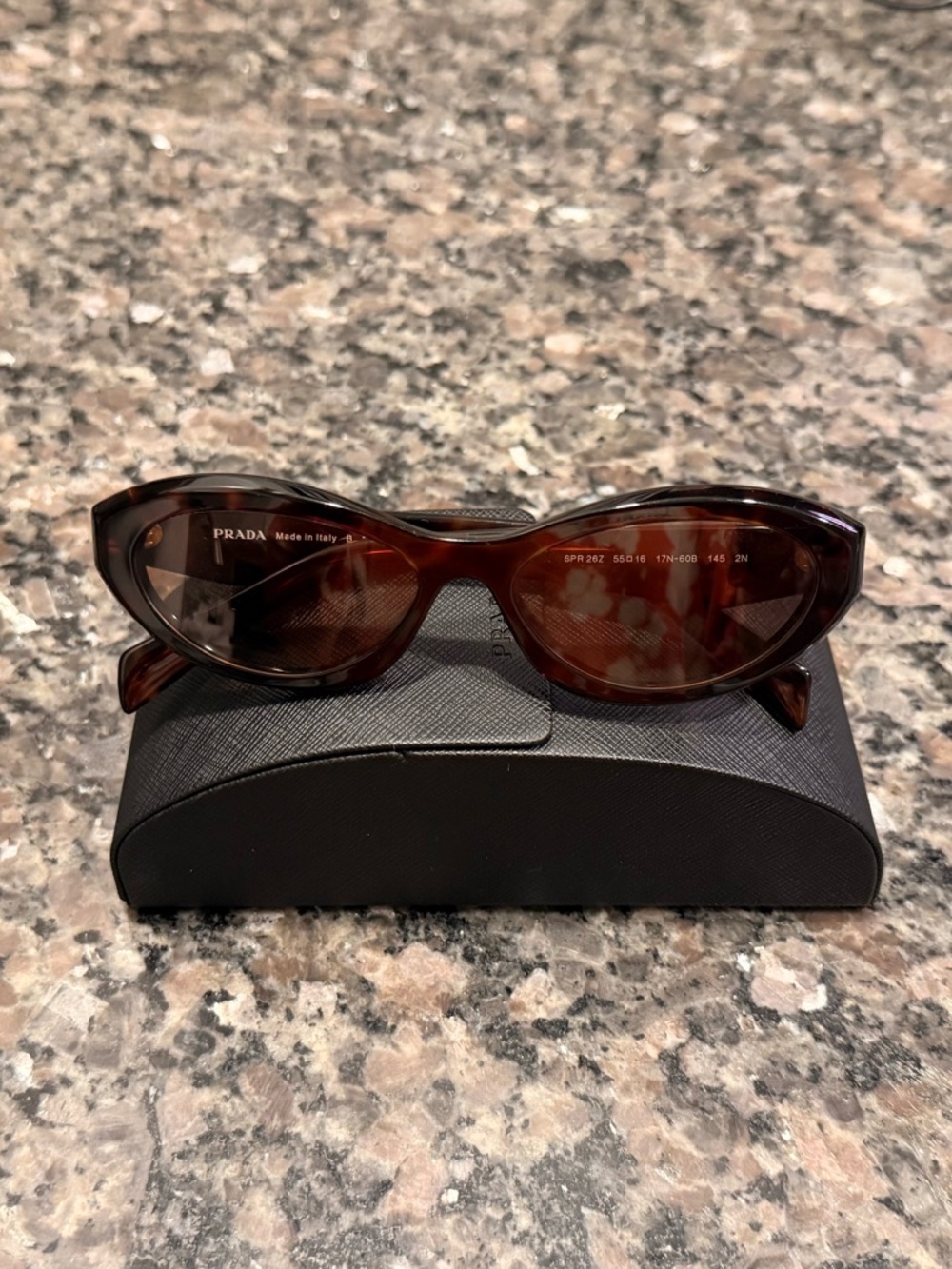 Prada 53MM GEOMETRIC cat eye SUNGLASSES brown/pink